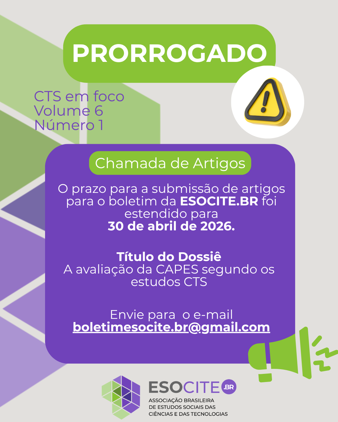 Prorrogado Chamada boletim CTS V6 N1
